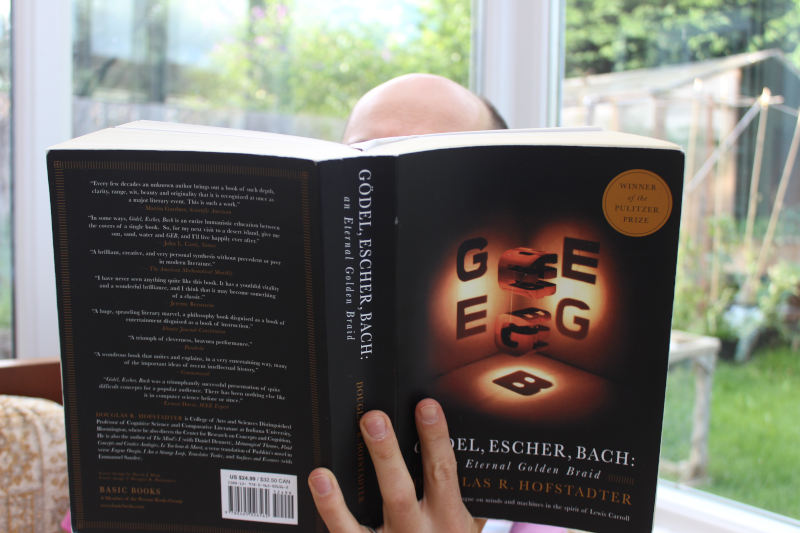 Author reading 'Godel Escher Bach'